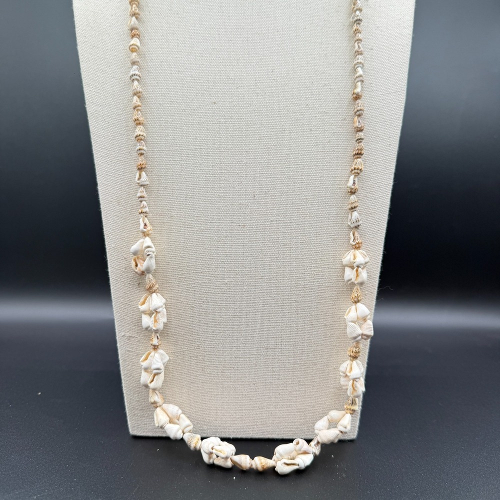 Natural Seashell Cluster Necklace Long Beach Boho Coastal Statement Jewelry